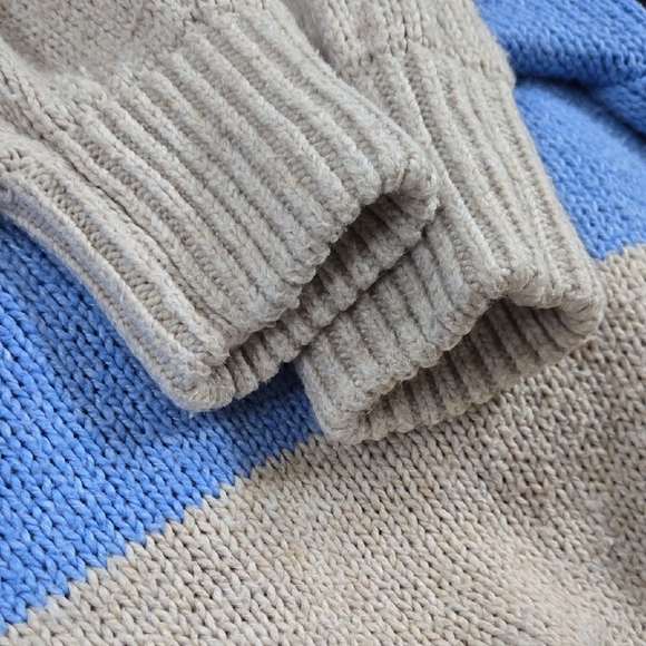Aerie Knit Sweater Blue Beige Womens Small Oversized P2P 21" - Picture 8 of 9